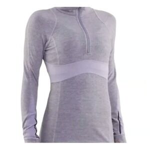 Lululemon‎ Women's Half Zip Pullover Lavender Thumbhole Running Athletic Top 8